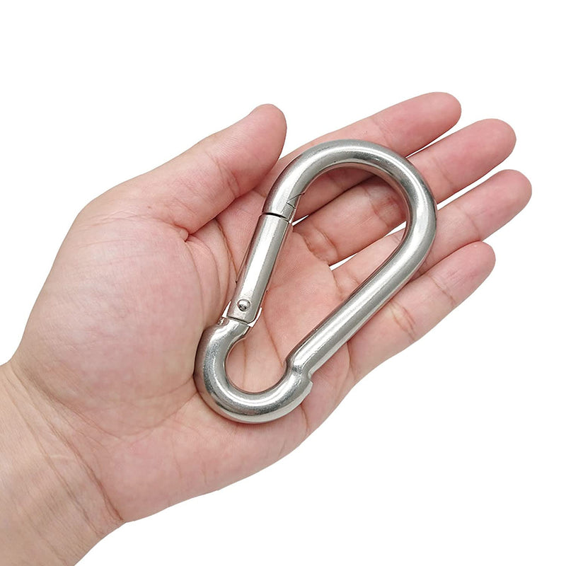 4 Inch Spring Snap Hook 304 Stainless Steel Quick Link Lock Fastner Hook for Boating and Heavy Duty Use, 400 lbs Maximum Capacity, 2 Pcs