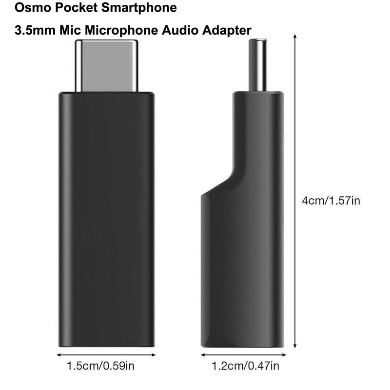 OSMO Pocket USB-C to 3.5mm Mic Microphone Audio Adapter Accessories Compatible with DJI OSMO Pocket