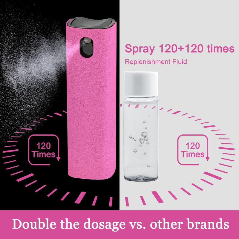 [AUSTRALIA] - Screen Cleaner Touchscreen Mist Spray, walrfid Cleaning Kit for Electronic Smart Phone TV, Laptop, Tablet, PC, Computer LCD Flat Screens, Eyeglasses, Compatible with iPhone iPad MacBook Pro - Hot Pink Safety Hot Pink 