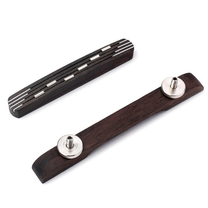 ROSENICE Guitar Bridge Rosewood Floating For 6 String Archtop with Chrome Accessories