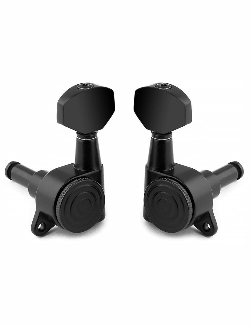 Bogart Locking Guitar String Tuning Pegs Sealed Machine Heads Tuners Tuning Keys 3 Left 3 Right for Electric Guitar or Acoustic Guitar Black.