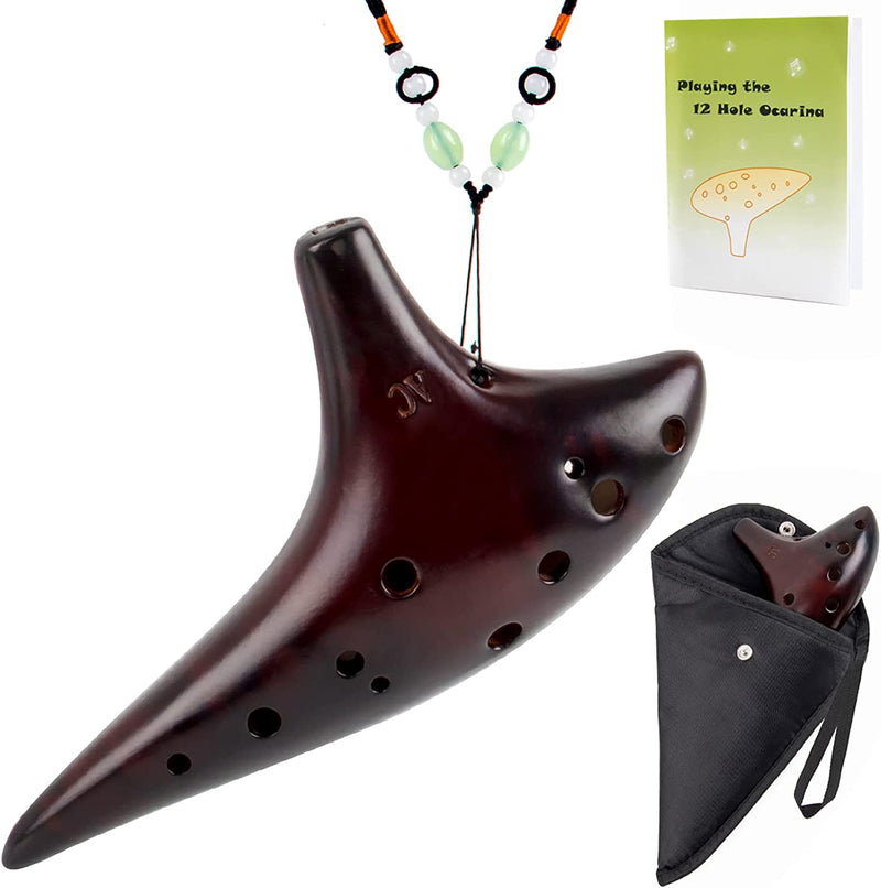 L'MS Professional 12 Hole Alto C Ocarina Classic Smoked Strawfire Masterpiece Collectible Smoked-Coffee