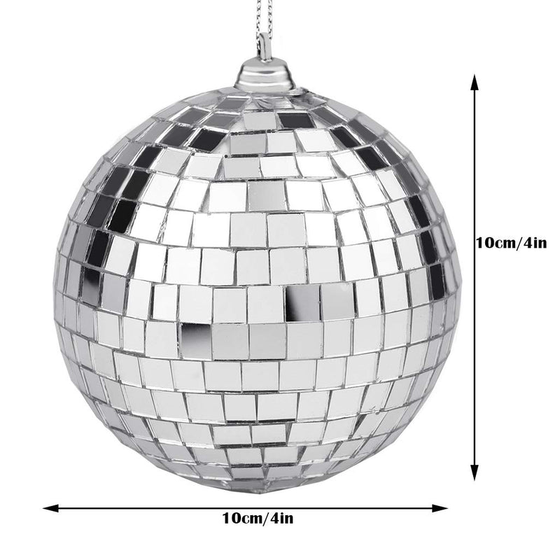 [AUSTRALIA] - 2 Pieces Disco Mirror Balls Silver Hanging Ball for 50s 60s 70s Disco DJ Light Effect Party Home Decoration Stage Props School Festivals Party Favors and Supplies 4 Inch 