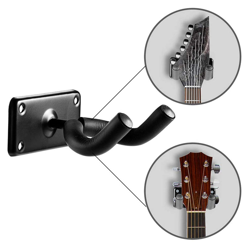 MOVKZACV Guitar Hangers Hooks Guitar Stand Storage Holder Home Office With Picks Wall Mount Display Acoustic Guitar Wall Mount Hanger Hook Black