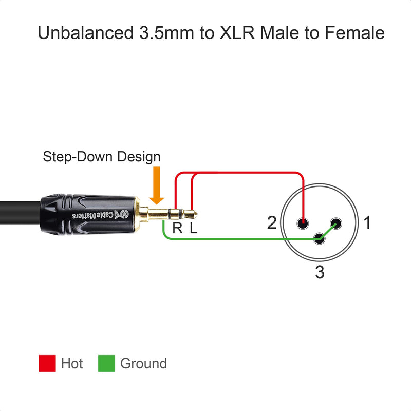 Cable Matters (1/8 Inch 3.5mm to XLR Cable 3 ft Male to Male (XLR to 3.5mm Cable, XLR to 1/8 Cable, 1/8 to XLR Cable) 3 Feet