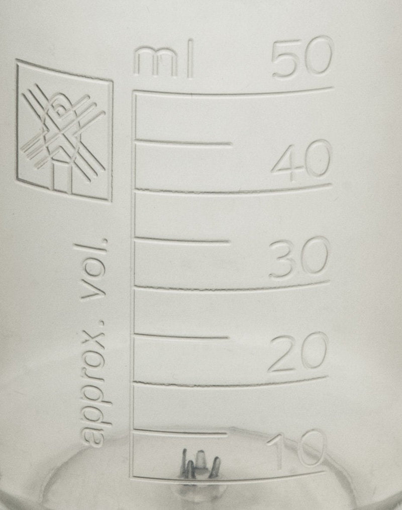 5 Piece Premium Laboratory Plastic Beaker Set, Made of High Clarity Polypropylene with Raised Graduations, 50 mL, 100 mL, 250 mL, 500 mL, and 1000 mL (Autoclavable)
