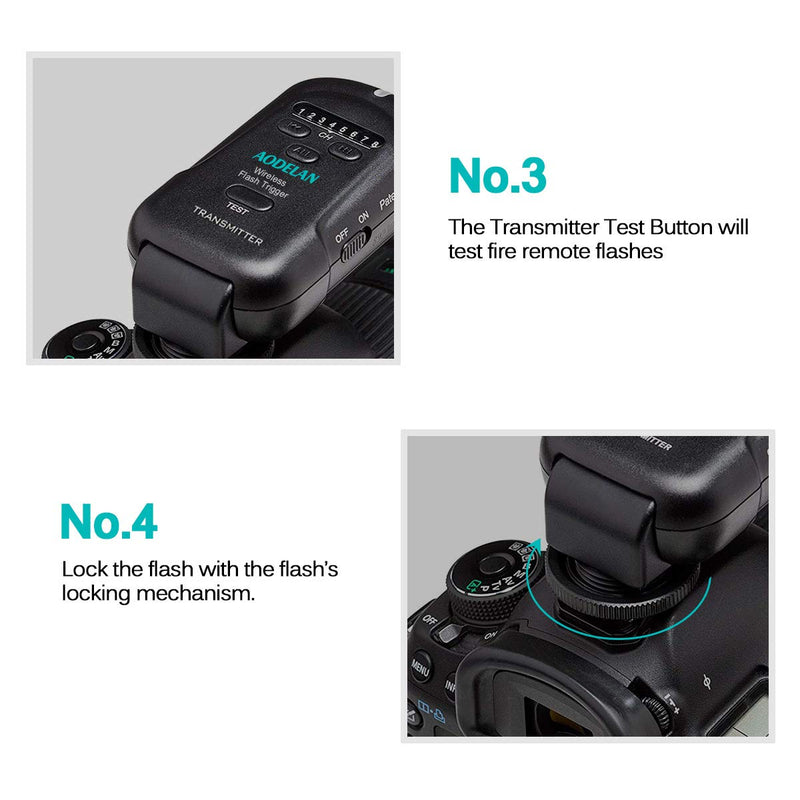 Wireless Flash Trigger 2.4 GHz with Transmitter and Receiver for Canon, Nikon, Panasonic, Olympus, Fuji, Pentax, Samsung,Sony(Except Sony Flashes) Flash Trigger Set