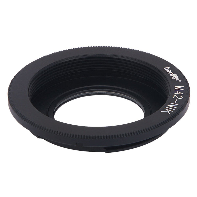 Haoge Manual Lens Mount Adapter Built-in Glass for M42 42mm Screw Mount Lens to Nikon F Mount Camera Such as D800 D800E D810 D810A D850 DF D750 D500 D600 D610 D3X D3 D3S D4 D4S D5