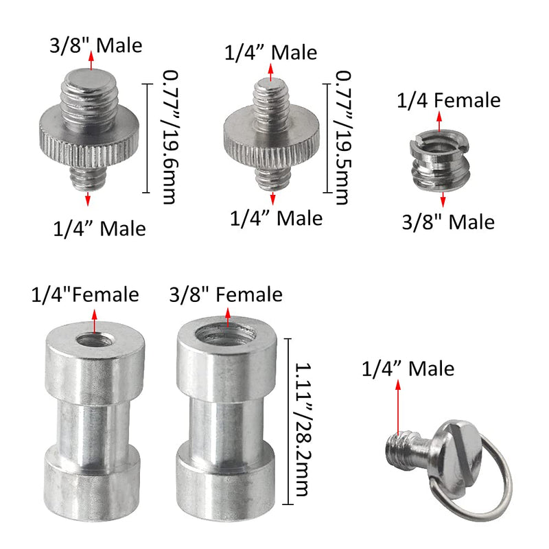 [AUSTRALIA] - XINMEIWEN 21Pack Camera Screw Adapter 1/4 to 1/4 Screw 1/4 to 3/8 Tripod Screw Adapter Hot Shoe Adapter for Camera Tripod Mono-pod Ball Head Flash Light Adapter-21P 