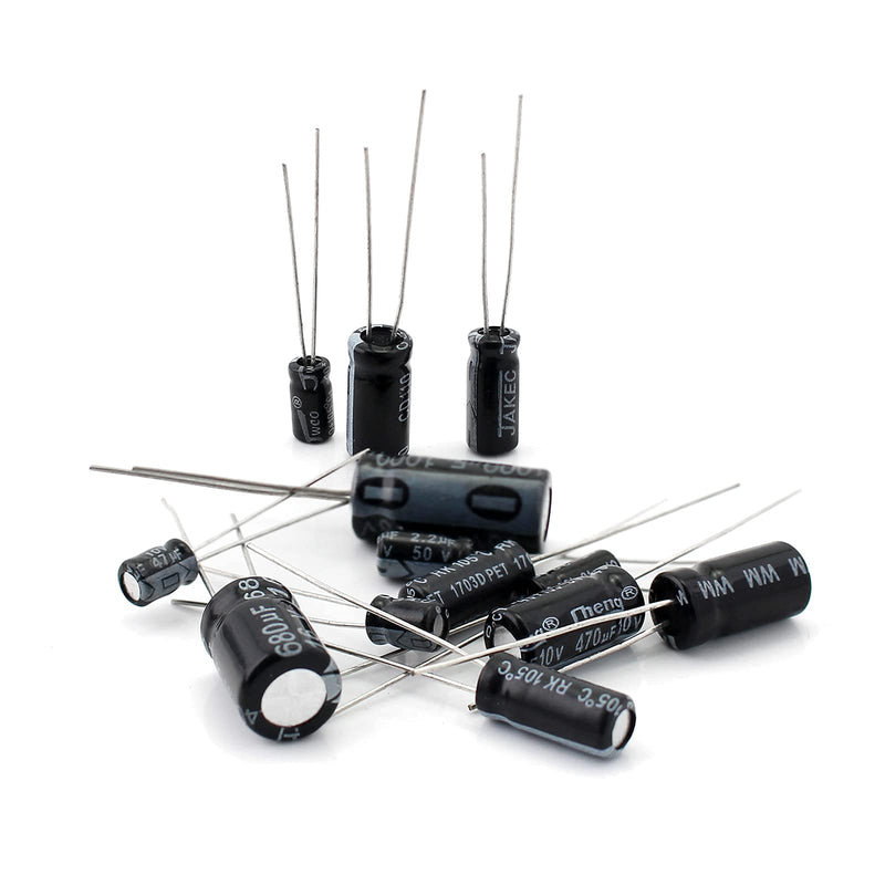 500 Pcs 24 Values Electrolytic Capacitor Assortment kit 10V/16V/25V/50V, 0.1uF-1000uF Aluminum Assorted Electrolytic Capacitors Set