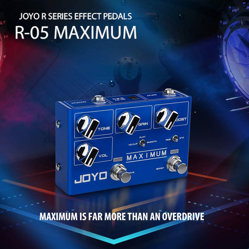 [AUSTRALIA] - JOYO Maximum R-05 R Series Overdrive Dual Channel Pedal Creates Clean Overdrive Tone and Wild Overdrive Effect for Electric Guitar (R-05) 
