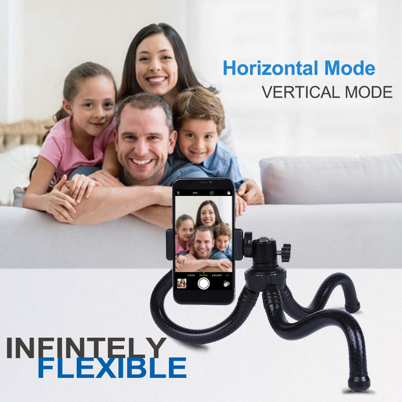 Flexible Phone Tripod, Outdoor Travel GoPro Tripod with Bluetooth Remote, Flexible Wrappable Smartphone Mini Stand for iPhone 12 11 Pro X Xs Max 8 7 Plus, Samsung S20 S10 S9 S8 Android DSLR Camera