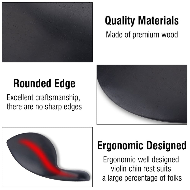 [AUSTRALIA] - Violin Chin Rest with Standard Adjustable Metal Bracket for 4/4 Size Music Instrument Accessory 