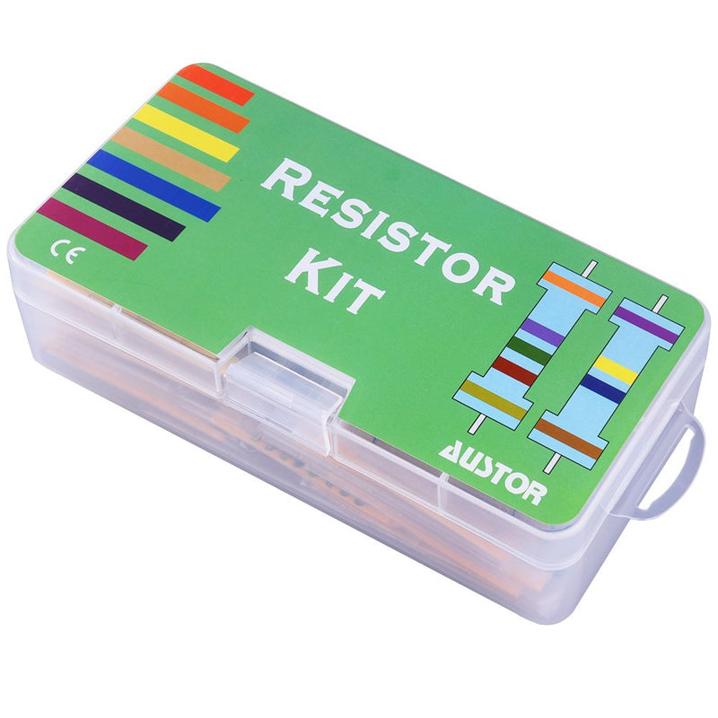 AUSTOR 1050 Pieces Resistor Kit 38 Values 1% Resistors 0 Ohm-1M Ohm 1/4W Metal Film Resistors Assortment for DIY Projects and Experiments