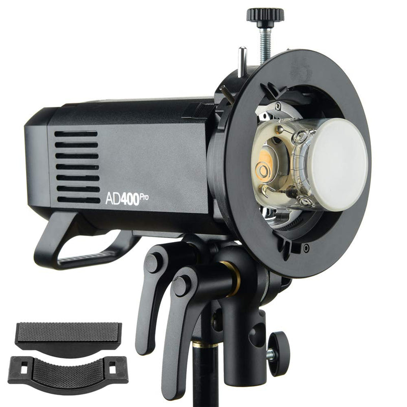 Godox S2 Speedlite Bracket Bowens Mount Holder for Speedlite Flash Snoot Softbox Honeycomb Reflector Umbrella(Godox S-Type Upgrade Version)
