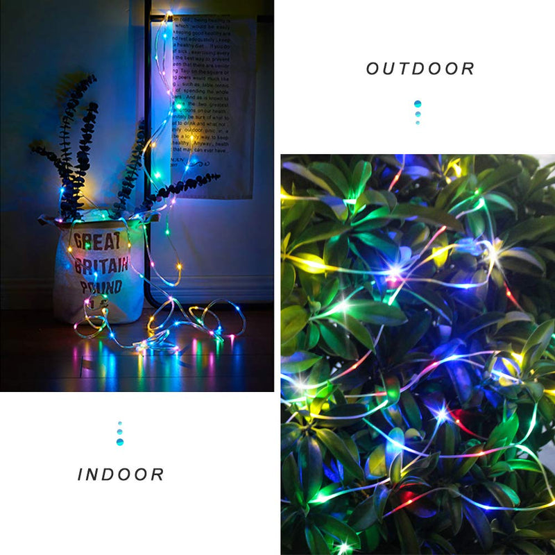 Battery Operated Fairy Lights - Upgraded 100 LED 33 Feet 8 Mode Rope Lights, Tube Copper String Lights with Waterproof, Timer Indoor - Outdoor for Garden Fence Patio Party Wedding Festival - Color Color - 100led Fairy Lights