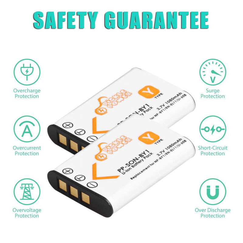 LI-60B, Pickle Power Battery Replacement for NP-BY1 Li-60B EN-EL11 D-LI78 DB-80 DB-L70 and Nikon Coolpix S550 S560 and Sony Action Cam Mini HDR-AZ1VR AZ1 AZ1V AZ1VR 3 battery