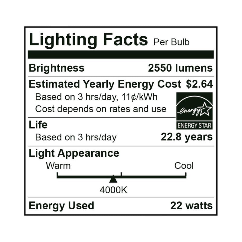 Euri Lighting EA21-22W1040eh, LED A21 22W (150W Equivalent), 2550lm, Dimmable, 4000K (Bright White) E26 Base, Fully Enclosed Rated, Damp Rated, UL & Energy Star, 3YR 25K HR Warranty