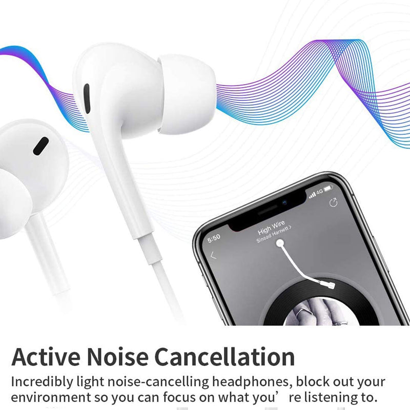 iPhone Lightning Headphone[Apple MFi Certified]Apple Earbuds with Lightning Connector(Built-in Microphone & Volume Control&Support Call)All iOS System