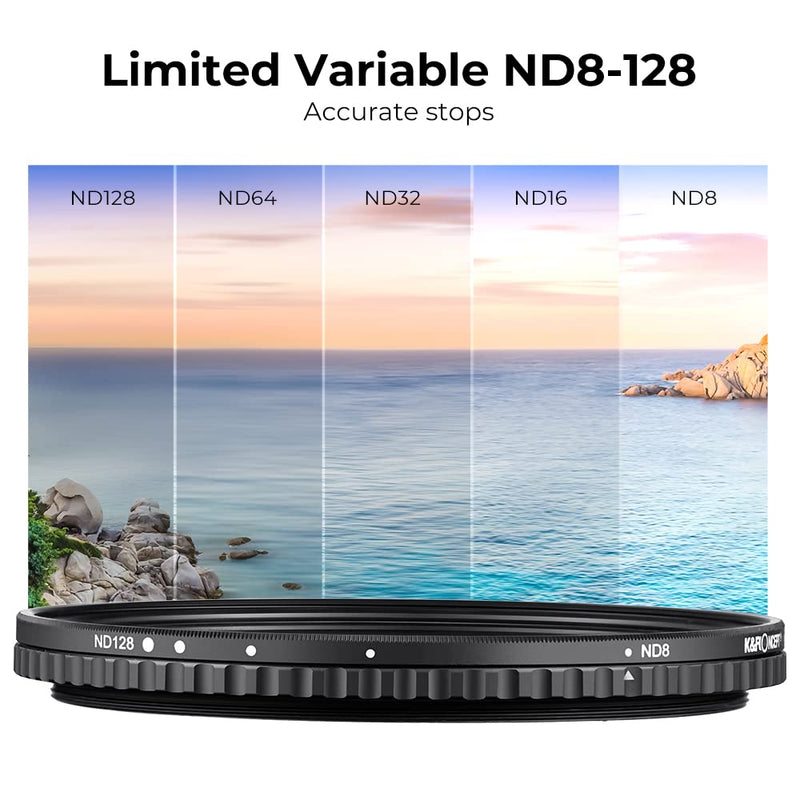 [AUSTRALIA] - K&F Concept 52mm Variable ND Filter ND8-ND128 (3-7 Stop) HD Hydrophobic VND Filter for Camera Lens No X Cross 