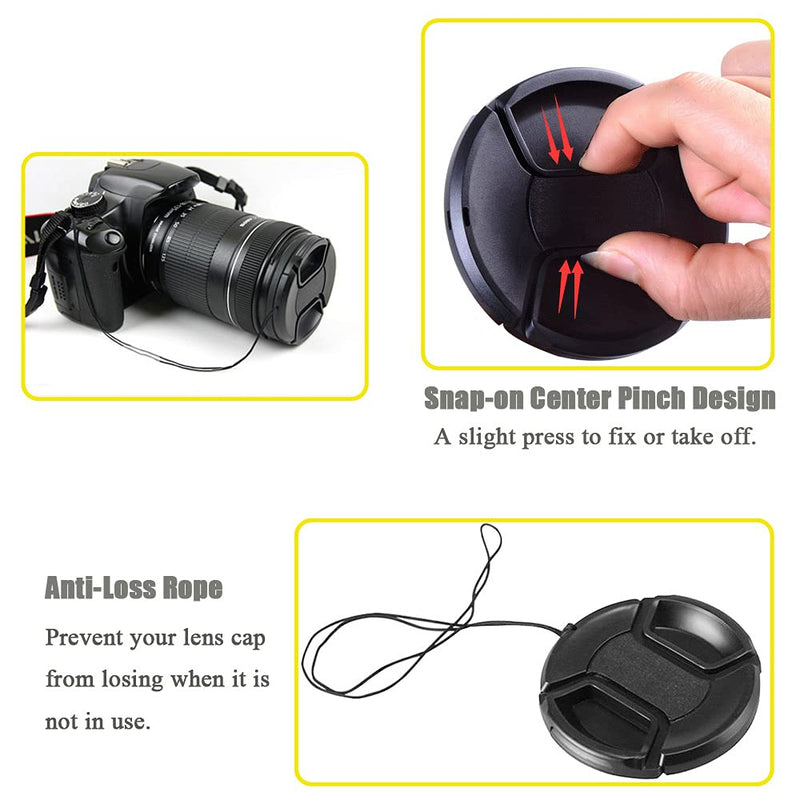 Fire-Rock 43mm Snap-On Front Lens Cap Cover Compatible for Canon M2 M3 with EF-M 22mm f/2 STM EF-M 32mm 1:1.4 STM 28mm f/3.5 Macro is STM Lens / Samsung NX500 NX3000 with 16-50mm Lens (2 PCS)