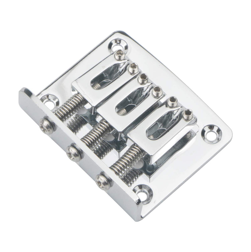 Adjustable 3 String Guitar Tailpiece Bridge Guitar Parts Chrome