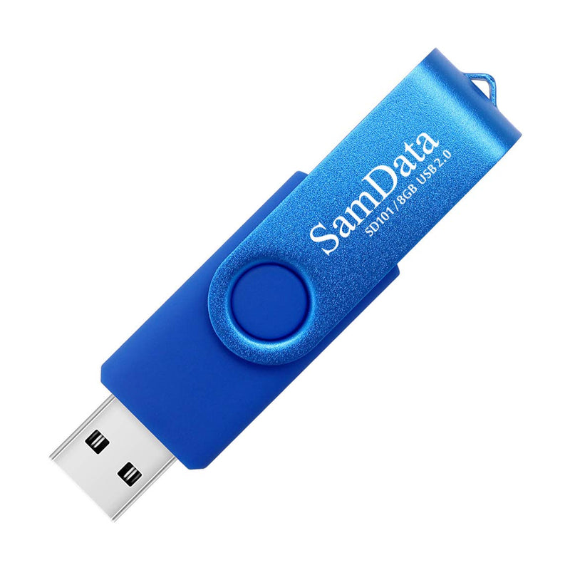 SamData 8GB USB Flash Drives 2 Pack 8GB Thumb Drives Memory Stick Jump Drive with LED Light for Storage and Backup (2 Colors: Black Blue) Blue Black 8GB*2