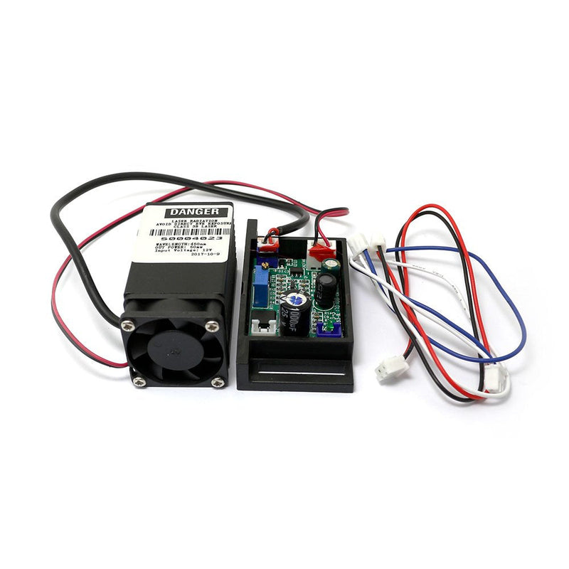 Industrial Blue Lasers 445nm 447nm 450nm 50mw Dot Diode Module w/Driver Out and TTL & Fan Cooling
