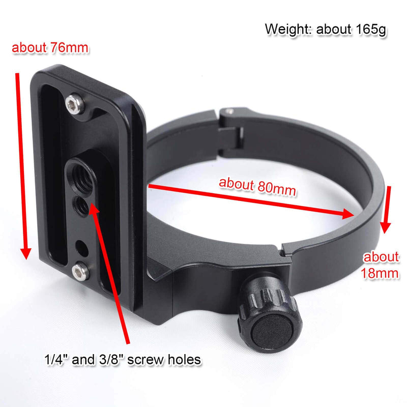 iShoot Tripod Mount Ring for Canon EF 28-300mm f/3.5-5.6L is USM, Lens Collar Support for Canon EF 70-300mm f/4-5.6L is USM CNC, CNC Machined, Aviation Aluminum, Bottom is Camera Quick Release Plate