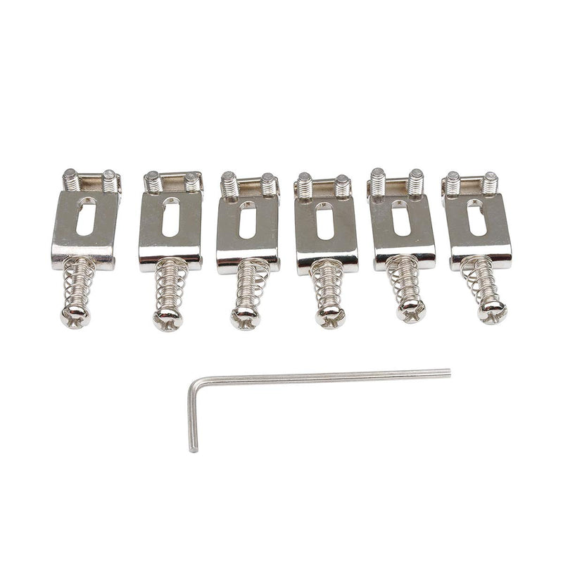 Musiclily Pro 11.3mm Steel Vintage Style Guitar Tremolo Bridge Saddles for Strat Stratocaster Electric Guitar, Nickel(Set of 6)
