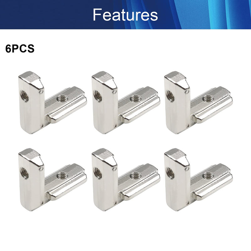 Juvielich Interior Joint Bracket Inside Corner Connector for European Standard Aluminum Extrusion Profile 30 Series,1.46"x1.22"(LxH) 6PCS
