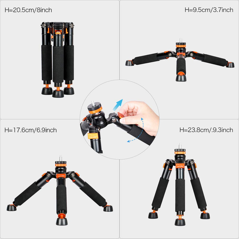 Koolehaoda A3 Mini Tripod with 1/4 and 3/8" Screw Mount, Universal Monopod Support Base Unipod Support Compatible with DSLR Cameras Video Micro Shooting