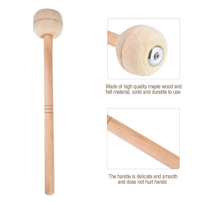 Dilwe Drum Mallet, Wooden Felt Bass Drum Stick Mallet Drumsticks Percussion Instrumental Drum Accessories 1Pcs