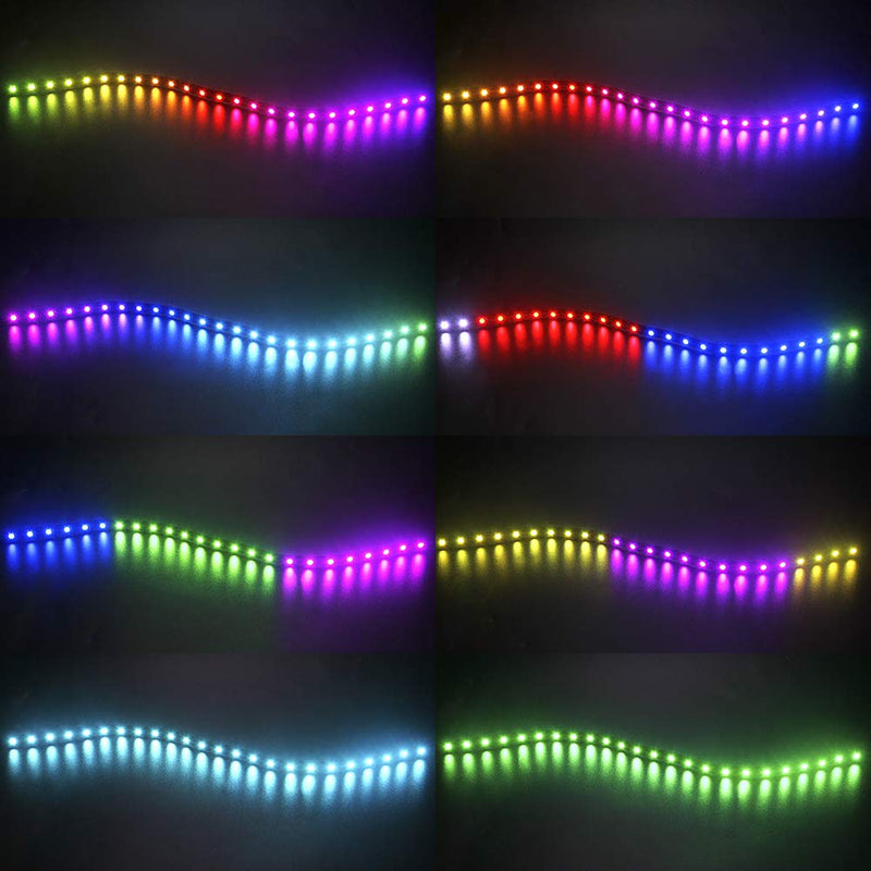 [AUSTRALIA] - ALITOVE Addressable RGB LED Strip for PC, 5V WS2812B Rainbow Digital Light Strip for ASUS Aura SYNC, MSI Mystic Light SYNC, ASRock Polychrome RGB 3 pin 5V ADD Header on Motherboard, 40cm 24 LED, 2pcs 80cm (2x 40cm) 