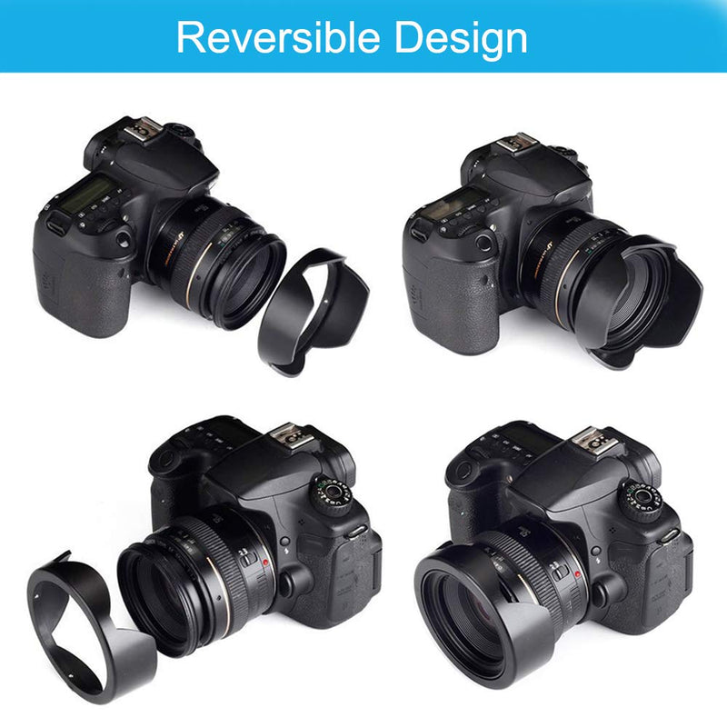 55mm Lens Hood Set Compatible with Nikon D3400 D3500 D5500 D5600 D7500 DSLR Camera with AF-P DX 18-55mm f/3.5-5.6G VR Lens, Collapsible Rubber Hood + Reversible Tulip Flower Hood + Lens Cap 55mm