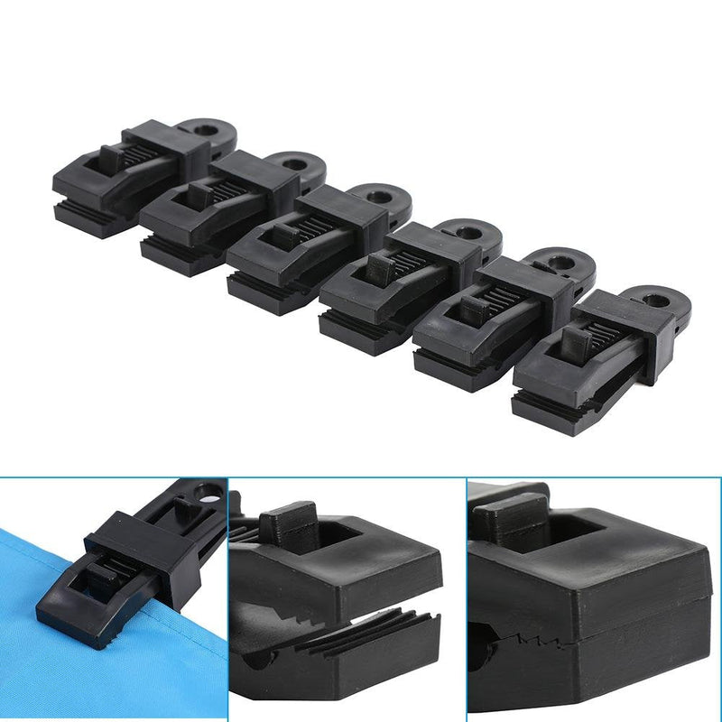 [AUSTRALIA] - Tarp Clips Clamps Set Small Clamp Tarp, 6pcs High Strength Plastic Tent Clip Set Windproof Awning Clamp Clips Jaw Tent Cam Tent Snaps PHeavy Duty Locking Tarp Clips For Outdoor Cam 