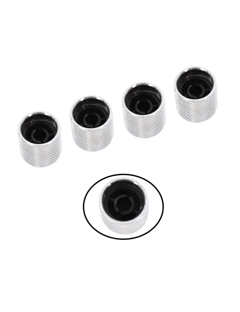 Metallor Guitar Tone Volume Control Knobs Knurled Chrome Metal Dome Style 18mm Diameter 6mm Solid Shaft Compatible with Tele Telecaster Electric Guitar Bass Parts Replacement Set of 4Pcs.