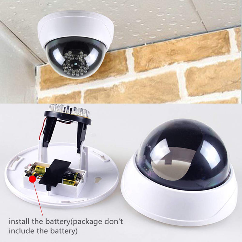 Simulated Surveillance Cameras, Dummy Security Camera, Fake Cameras CCTV Surveillance Systemwith Realistic Simulated LEDs,for Home Security Warning Sticker Outdoor/Indoor Use (2pack) 2 Count (Pack of 1)