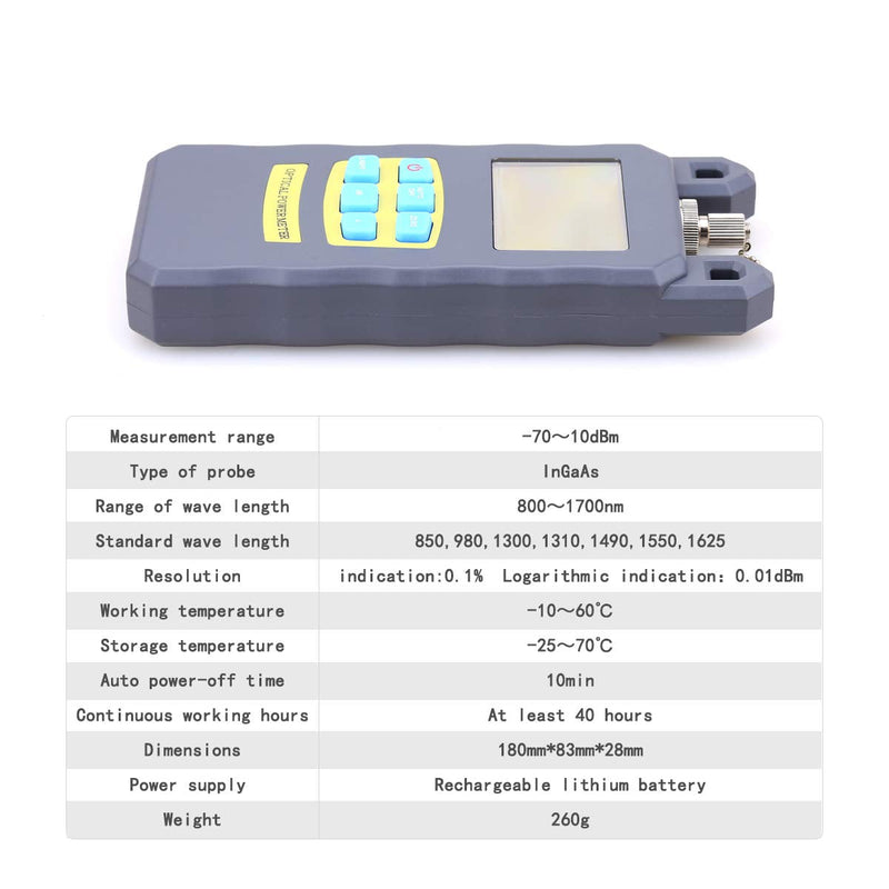 10KM Fiber Tool Small Bag with Optical Power Fiber Meter and Aluminum Visual Fault Locator Universal Connector Fiber Optic Cable Tester Checker Test Tool for CATV Telecommunications