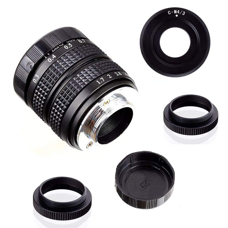 Fujian 35mm f/1.7 CCTV cine Lens for M4/3 / MFT Mount Camera & Adapter Bundle Black Micro 4/3 M4/3 GF3 GF5 E-PL3 E-P3 E-PM1