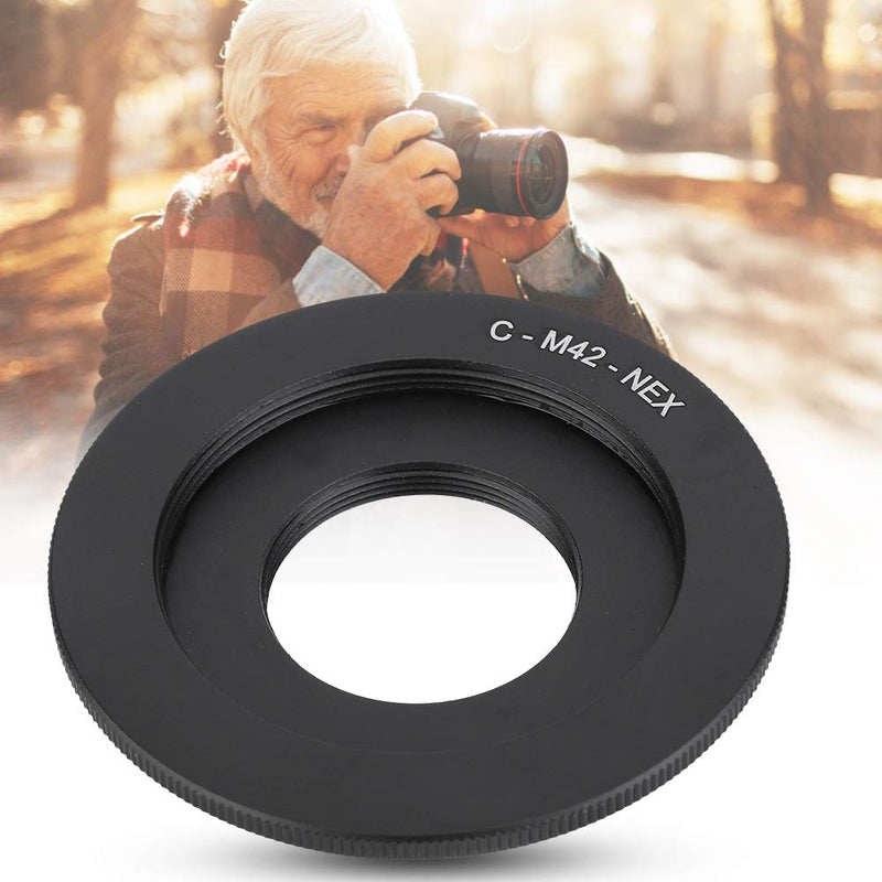 Mugast Adapter Ring, M42-C-NEX Black Lens Adapter Aluminium Alloy Camera Adapter Ring for C Mount Camera Lens/M42 Screw Mount Lens