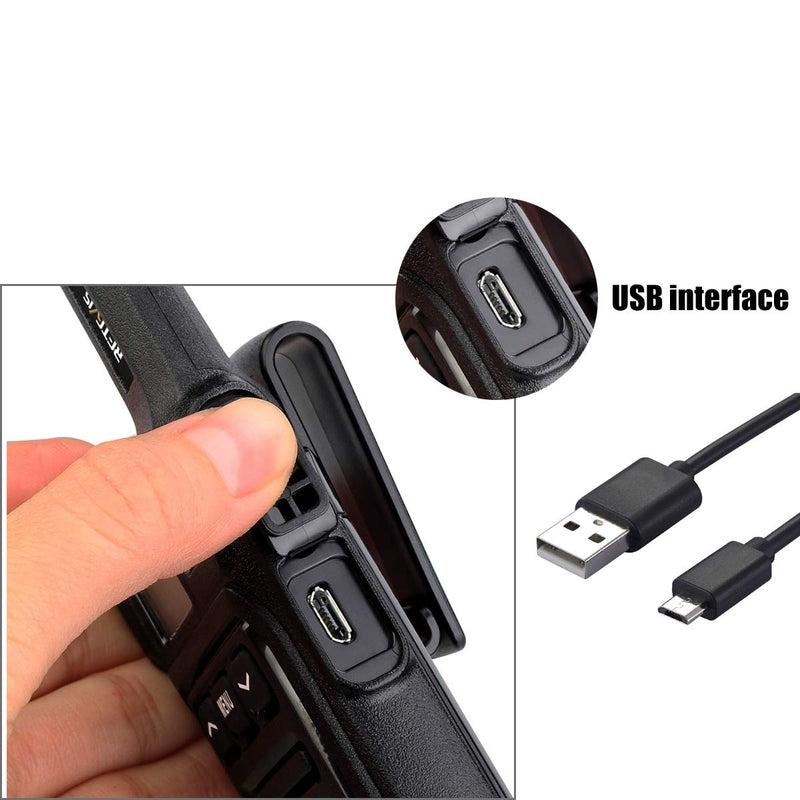 Retevis RB15 2 Way Radio Rechargeable Small Walkie Talkie for Adults with Emergency Alarm Vibrate Wireless Cloning (1 Pack)