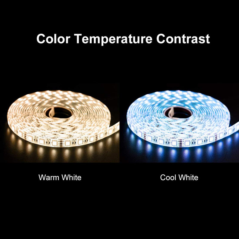 [AUSTRALIA] - BTF-LIGHTING 5050 RGBW RGB+Warm White (2700K-3000K) 4 Colors in 1 LED 5m 16.4ft 60LEDs/m Multi-Colored LED Tape Lights IP30 Non-Waterproof Black PCB DC12V for Bedroom Kitchen Home Decoration 12v Rgb+warm White Black PCB IP30 