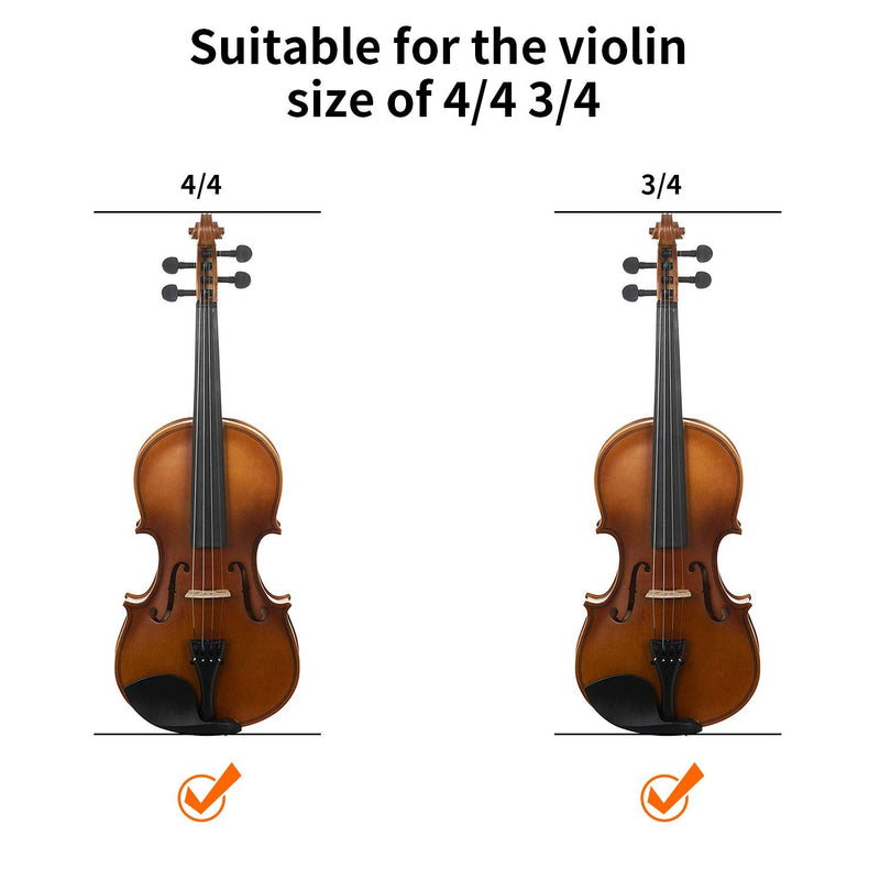 EXJOY Violin Shoulder Rest Collapsible and Adjustable for Full Size or 21 Inches with Practice Mute and Sticker Extra Thick for Beginners and Professionals