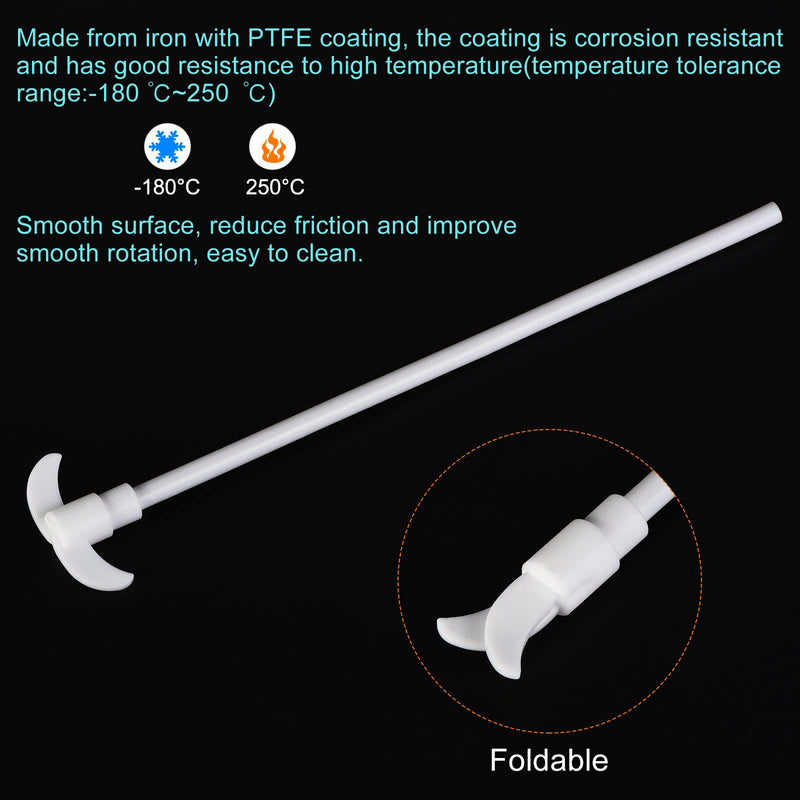 MECCANIXITY PTFE Electric Stirring Rod 250x47mm Overhead Stirrer Mixer Shaft with Foldable Paddle for Lab 2Pcs 250 x 47mm