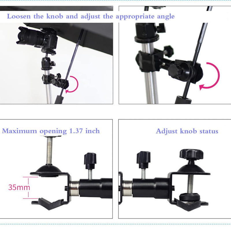 Metal Tripod Umbrella Holder, Outdoor Camera Clamp Outdoor Tripod Umbrella Holder Metal Clip Bracket Stand Clamp Photography Accessory(Metal Clip Not Plastic Clip)