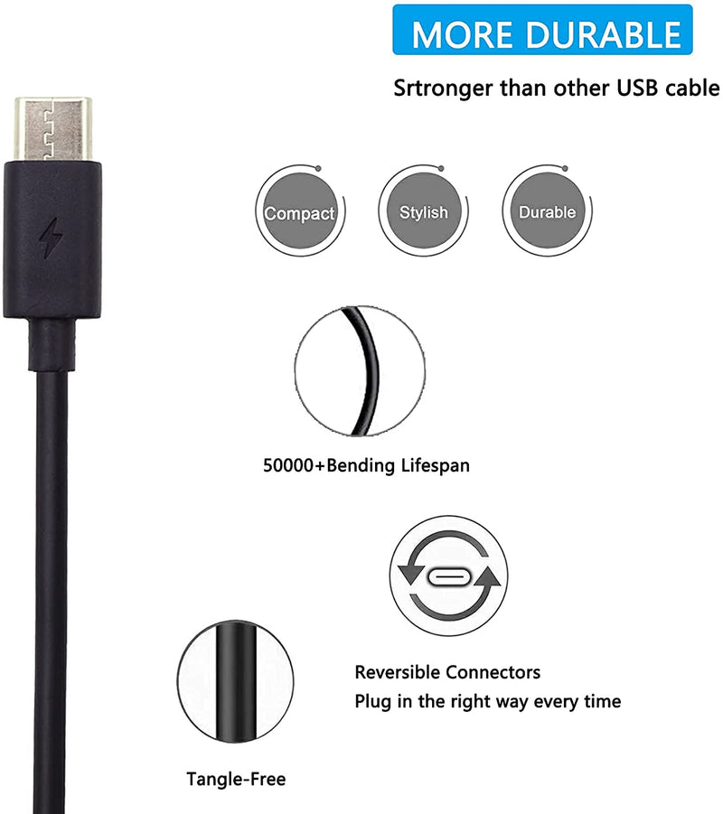 Adhiper Replacement USB-C Cable Cord Charging Power Cord Data Synchronization Cable Compatible for Nikon Z6 Z7 Cameras Compatible for Canon EOS R RP POWERSHOT Mark G5X II G7X III Cameras (1M)