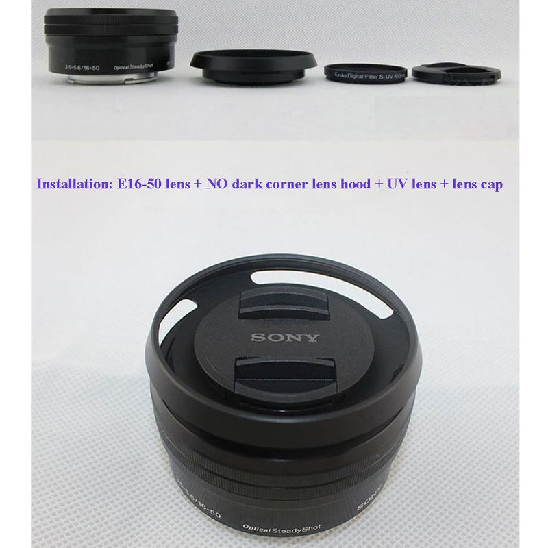 CamRebel Metal Lens Hood Shade for Sony E PZ 16-50mm f3.5-5.6 OSS SELP1650 & Nikon 1 Nikkor 10mm f/2.8 and Samsung 20-50mm f/3.5-5.6 ED II Lens