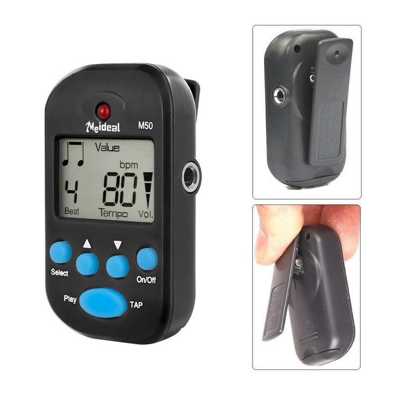 Metronome,Digital Metronome,Electronic Metronome,Clip On With Battery,Suitable for Piano,Violin,Guitar,Drum,Running,Dancing - Black