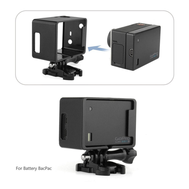 SOONSUN Frame Mount Extension for GoPro Hero 4 3+ 3 with Screen / Battery Extension - Use with LCD BacPac or Battery Extension - Includes Quick Release Buckle and Thumb Screw